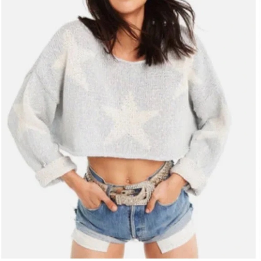 Wildfox Star-Crossed Star Crop Sweater